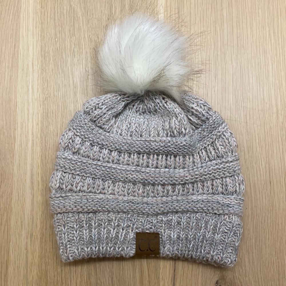 C.C pom pom beanie knitted